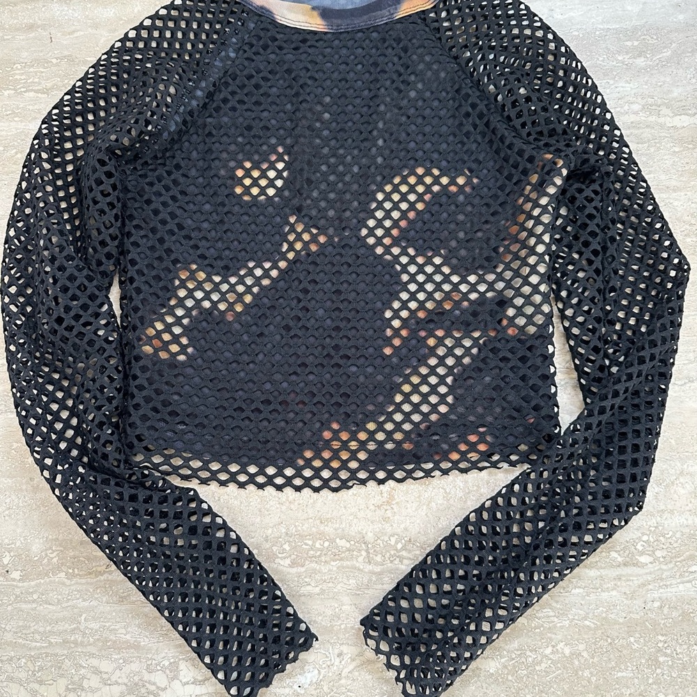 ASOS Black Mesh Crop Top